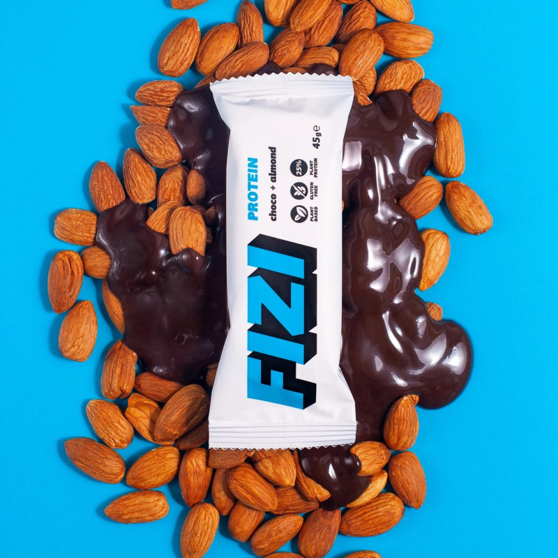Батончик протеїновий Fizi protein almond + choco у шоколадній глазурі 45г