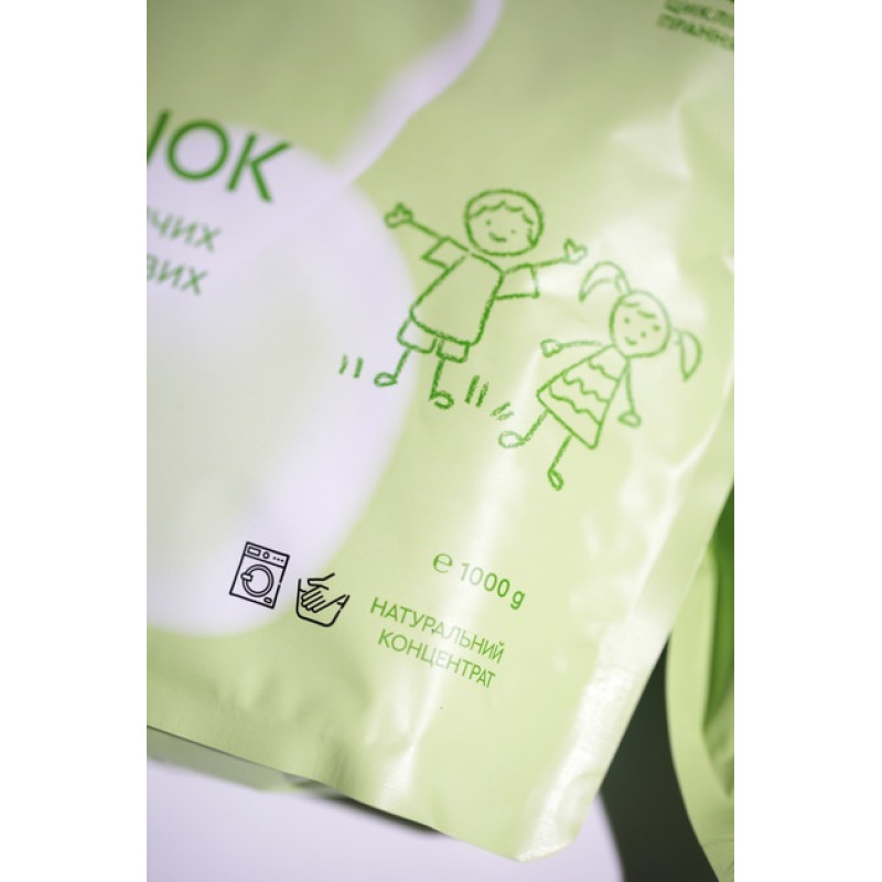 Еко порошок Green Max для прання дитячих білих та кольорових речей 1кг