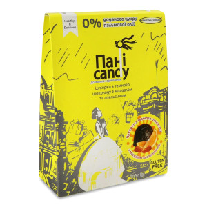 Цукерки з темного шоколаду "Пані Candy" без цукру з мигдалем  та апельсином 100г, Healthy Generation