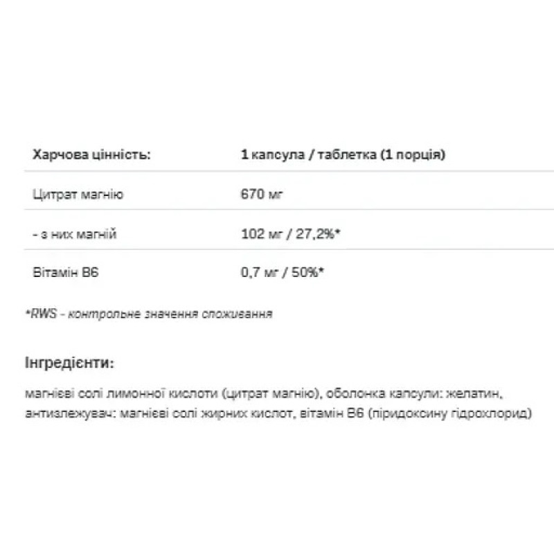 Магній Allnutrition MAG B6 30 капсул