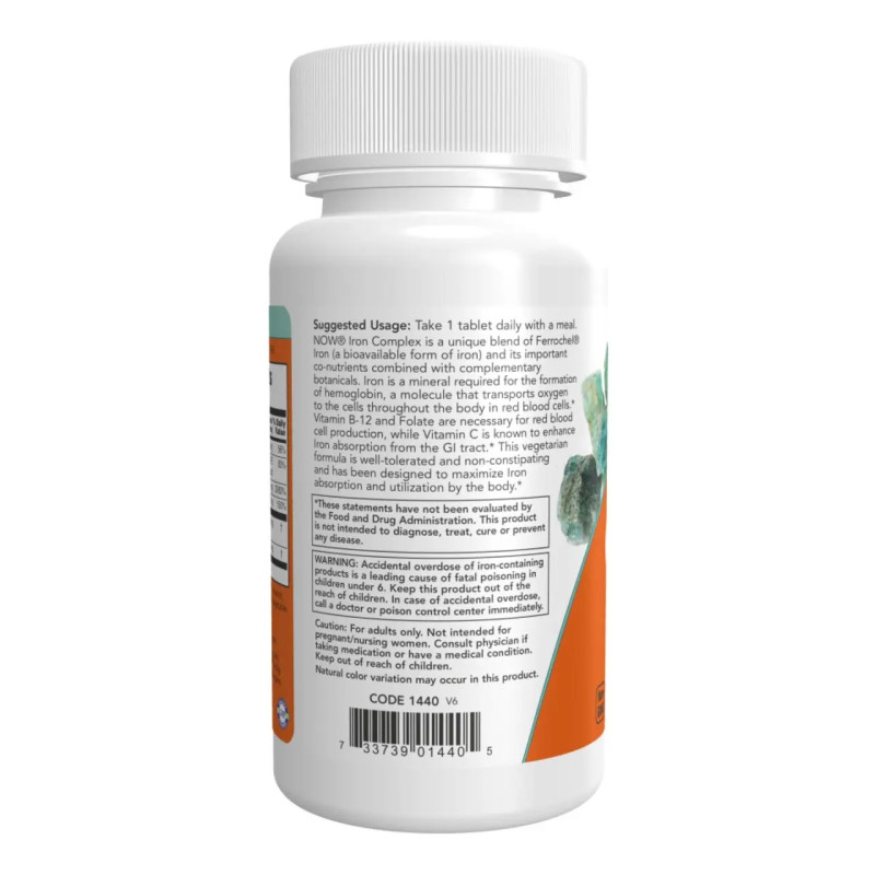 Комплекс заліза NOW FOOD Iron Complex -100 капсул