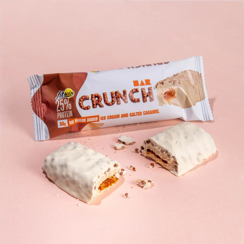 Протеїновий батончик FitWin Crunch Bar 50г морозиво-солона карамель