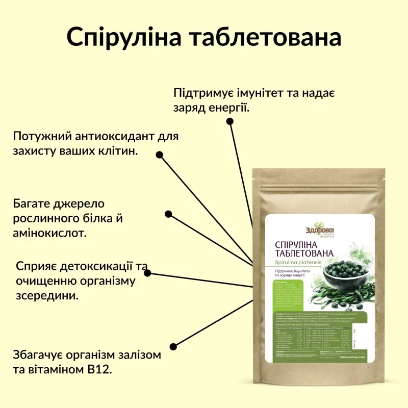 Спіруліна Здорово таблетована 100г