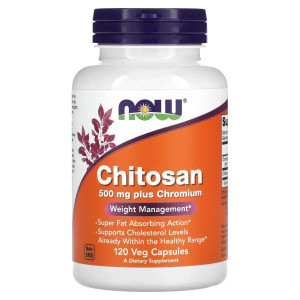 Хітозан з хромом NOW Chitosan Сhromium 120капс