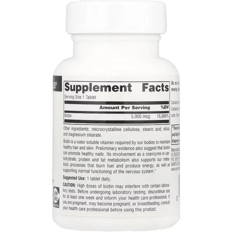 Біотин Source Naturals Biotin 5000 мкг 60табл