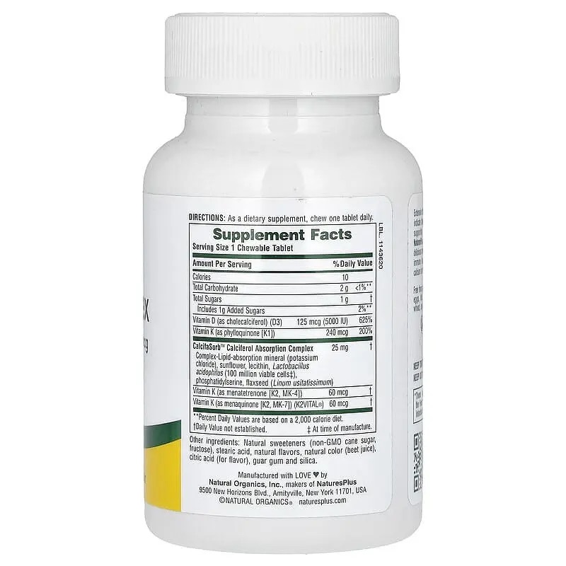 Вітаміни Nature's Plus VIT D3 & K Complex 5000мо 40мг 60табл