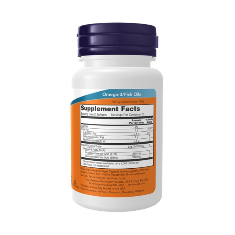 Омега 3 NOW Omega-3 1000мг 100капс