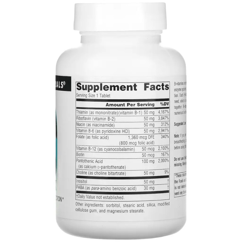Комплекс Source Naturals Vitamin B-50 Complex 50мг 100таб