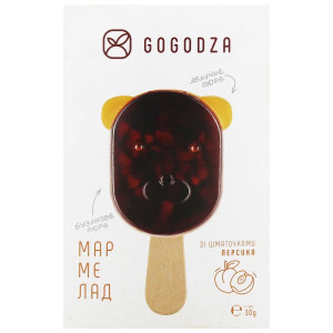 Желейний мармелад Gogodza бузина-яблуко зі шматочками персика 30г