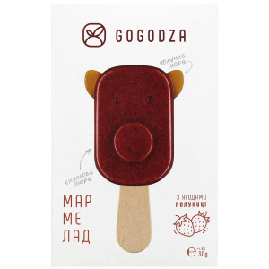 Желейний мармелад Gogodza яблуко-кизил з ягодами полуниці 30г