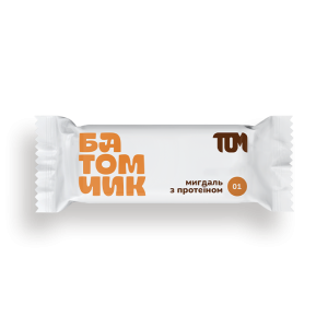 Батончик TOM мигдаль з протеїном 45г