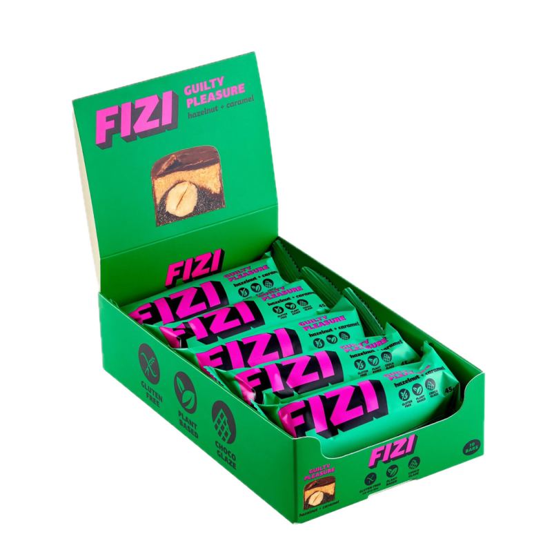Батончик Fizi Guilty Pleasure hazelnut + caramel у шоколадній глазурі 45г