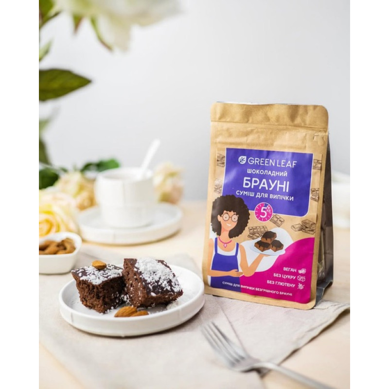 Суміш для випічки Green Leaf шоколадний брауні 300г 