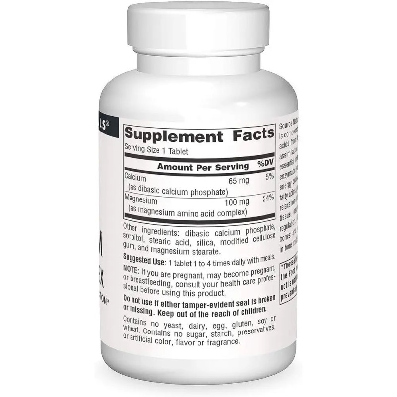 Магній Source Naturals Magnesium Chelate Complex 100 мг 100 таблеток