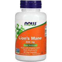 Їжовик гребінчастий NOW Foods Lion's Mane 500 мг 60 капсул