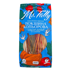 Безглютенова локшина кольорова Ms. Tally з овочами 300г