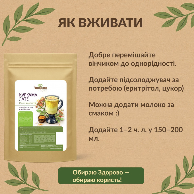 Куркума Лате Здорово 250г