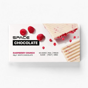 Білий шоколад Space Bite Raspberry Crunch без цукру 25г