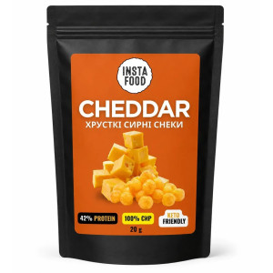 Хрусткі сирні снеки Cheddar Insta food 20г
