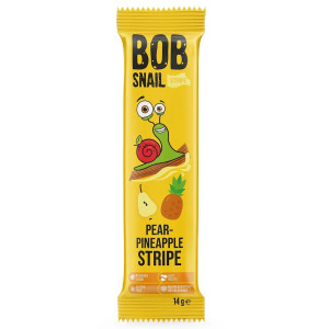 Цукерка Bob Snail страйпс груша-ананас 14г