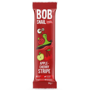 Цукерка Bob Snail страйпс яблуко-вишня 14г