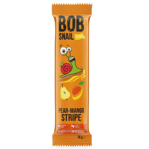 Цукерка Bob Snail страйпс груша-манго 14г