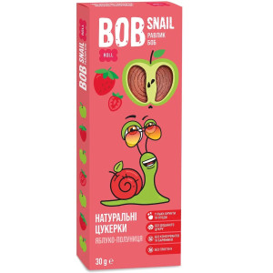 Натуральні цукерки Bob Snail яблуко-полуниця 30г