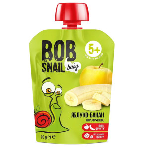 Пюре фруктове Bob Snail яблуко-банан гомогенізоване 90г