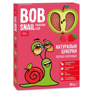 Натуральні цукерки Bob Snail яблуко-полуниця 60г