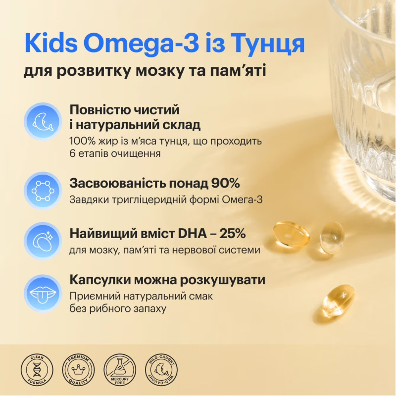 Омега-3 Perla Helsa із тунця Brain & Body Power з DHA-формулою 120 капсул