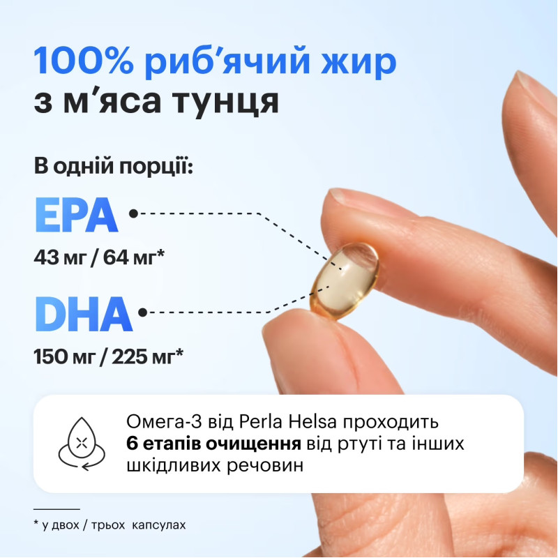 Омега-3 Perla Helsa із тунця Brain & Body Power з DHA-формулою 120 капсул