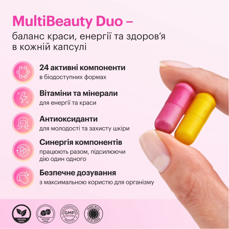 Вітаміни для неї Perla Helsa Multi-Beauty Duo-Caps 60 капсул