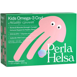 Омега-3 Perla Helsa із печінки тріски Healthy Growth з вітамінами A і D3 120 капсул