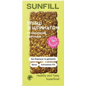 Хлібці Sunfill зі шпинатом та зеленою гречкою 91г