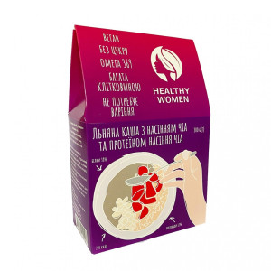 Лляна каша HealthyWoman з насінням чіа та протеїном  300г