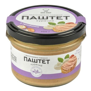 Паштет Шеф-повар курячий з грибами 200г